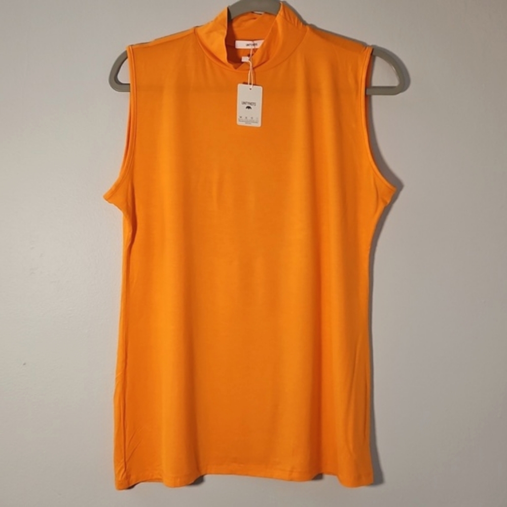 Womens Orange Sleeveless Shirt Size‎ XL